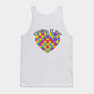 "Figured It Out" Pansexual Pride - Puzzle Heart Tank Top